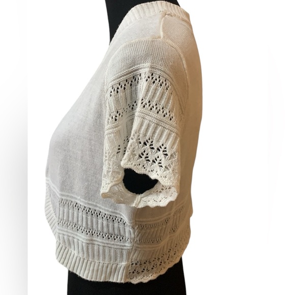 Signature by Robbie Bee Ivory Short Sleeved Cardigan Sweater/Shrug Women’s Sz 10 - Picture 2 of 11